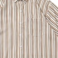 thumbnail image 3 of Camisas Casuales de los Hombres Retro Vertical Rayas Manga Corta Cuello Superior, Suelta Mezcla de Algodón Vintage para el Verano, 3 of 7