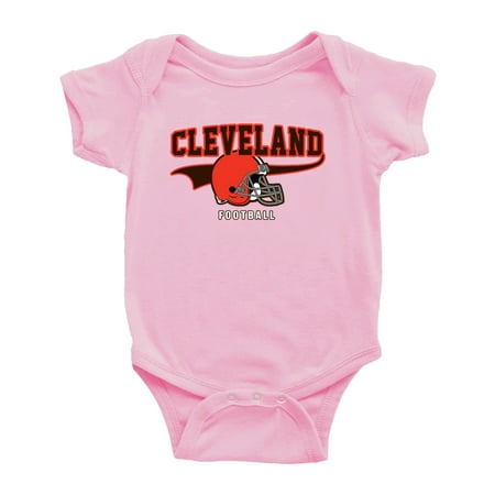 

Cute Cleveland One-piece Outfits Football Jersey Baby Clothes (Pink 12-18 Monthes)