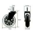 thumbnail image 5 of sunsanly Heavy-Duty Office Chair Wheels Quiet Chair Casters Smooth Rolling Floor Protection Swivel PU Casters for Coworking Spaces, 5 of 8