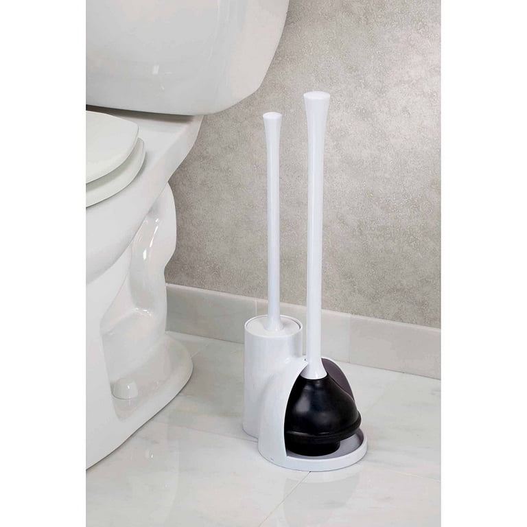 Casabella Toilet Bowl Brush with Holder Set White