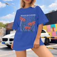 thumbnail image 5 of Graphic Tees for Women T-Shirts Oversized Graphic Print Shirts for Women – Casual Tops Tee with Artwork Blue XL, 5 of 5