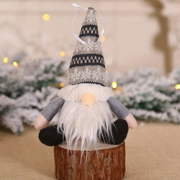 Xihbxyly Juego de Adornos Navideños, Muñeco de Nieve de Papá Noel, Muñecos de Tela para Colgar, Accesorios Festivos, Decoración para Puerta de Árbol de Navidad, Tamaño 20 X 12 Cm