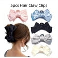 thumbnail image 5 of 5pcs Exquisite Satin Bow Hair Clip Set - Fashionable Ponytail Clip, Suitable for Daily, Party and Special Occasions, 5 of 7