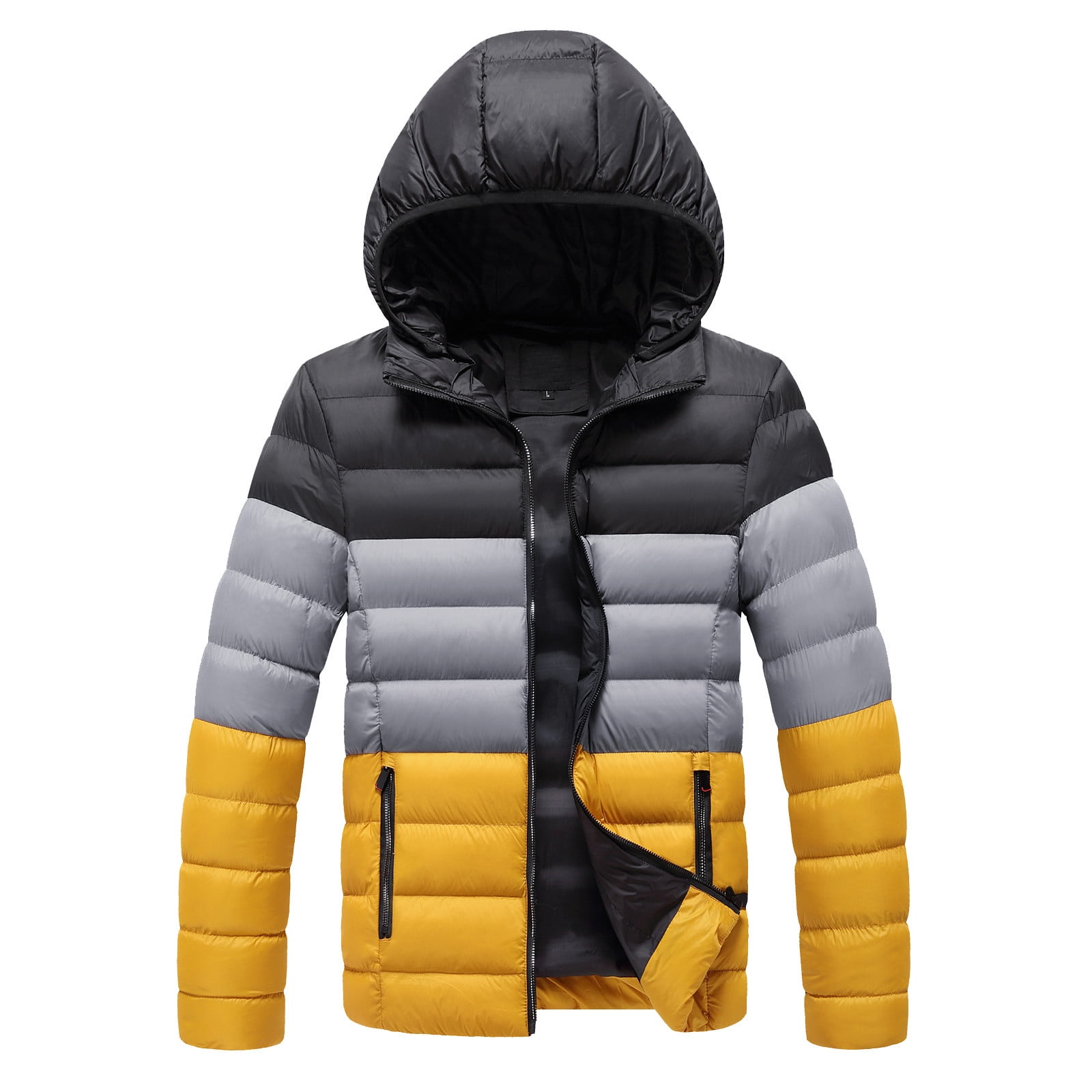 lotus.flower Mens Winter Sports Hoodie Warm Zipped Thick Solid Fleece Coat Cotton-Padded Jacket 