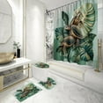 thumbnail image 5 of 4PCS/Set Highland Cow Bathroom Funny Animal Highland Cow Sitting on The Toilet Reading a Newspaper Shower Curtains for Bathroom Decor,Black Grey Bathroom Decor,Waterproof Fabric Bath Curtain, 5 of 6