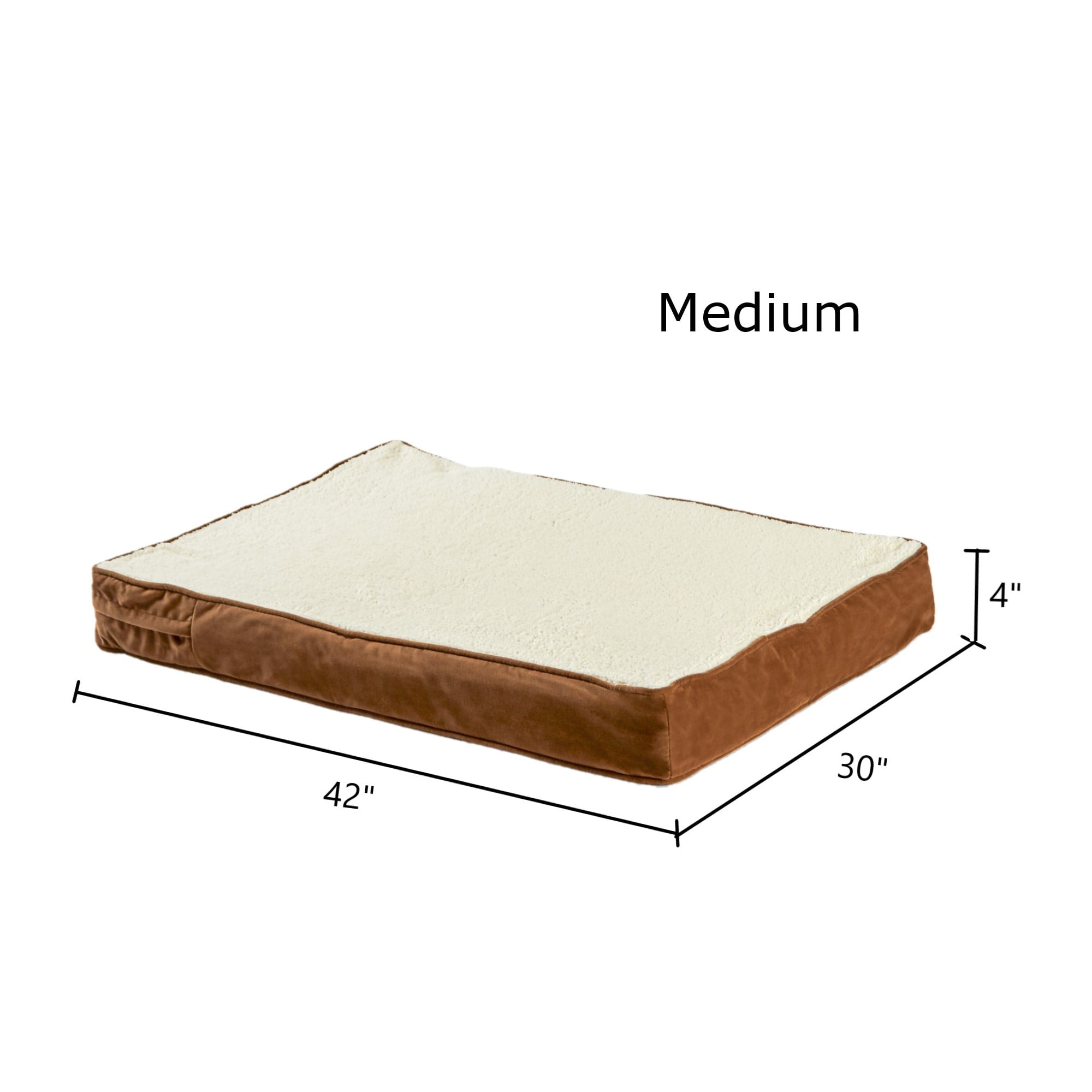 Happy Hounds Oscar Sherpa Orthopedic Dog Bed, Latte, Medium (42 x 30 in.)