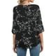 thumbnail image 1 of Qarigey Camisa de mujer Estampado de media manga Top Camisa de mujer Estampado de medio cuello Blusa informal Prendas para la parte del cuerpo hoja negra negra XL, 1 of 5