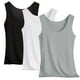 thumbnail image 1 of Pijama de manga corta para mujer, blusa lisa con cuello en U, de 3 piezas, 1 of 8