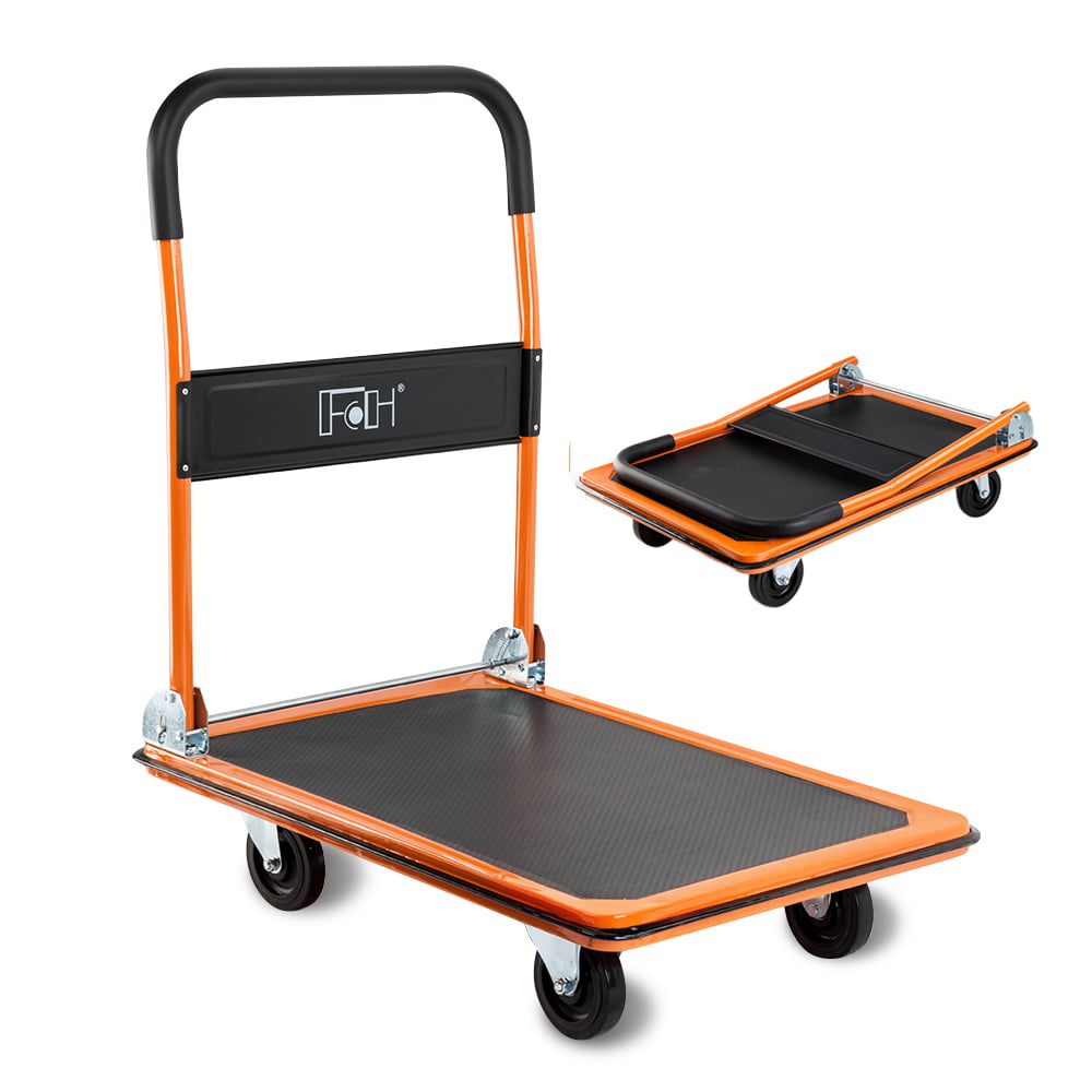 Trolley Trolley Folding Trolley Truck Portable Small Trailer Aluminum Alloy Trolley Home Load King Pull Cargo Flat Cart Portable Household Shopping Cart with Storage Bag Bearing Weight 150kg 