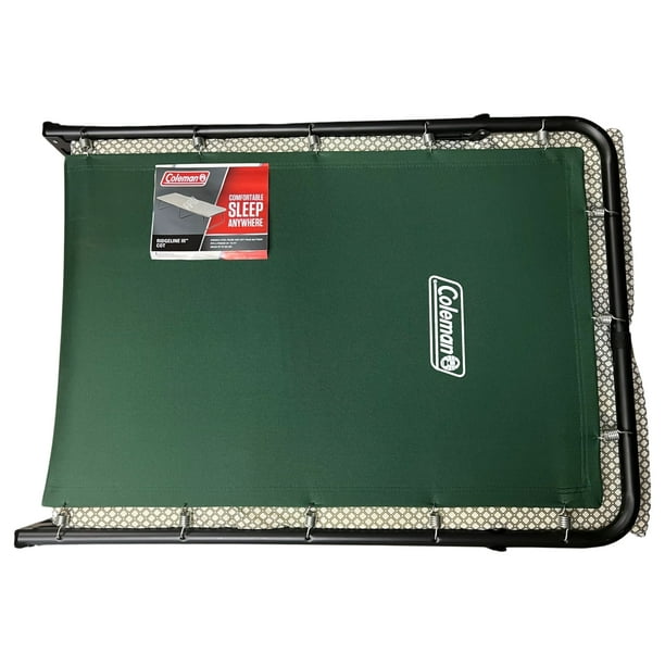 Coleman Ridgeline Camping Cot, 26 x 13 x 75 in, Green, with Foam