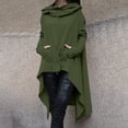 thumbnail image 2 of WTOBBY Women's Loose Comfortable High Neck Long Sleeve Solid Color Long Hoodie Top, Casual Oversized Pullover Sweatshirt for Everyday,Army Green L, 2 of 5