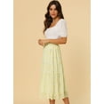 thumbnail image 4 of Unique Bargains Women's Floral Print Elastic Waist Ruffle Maxi Tiered Skirt, 4 of 6