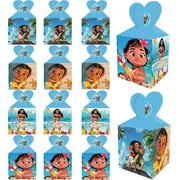 GANKTOWCOY 16pcs TI12Moana Party Favor Gift Boxes, Moana Birthday Party Supplies Goody Bags Candy Gift Bags for Girls Boys Moana Birthday Party Decorations