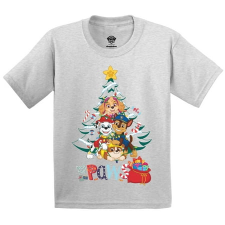 

Paw Patrol Deck the Paws Christmas Shirt for Boys Girls Toddler - 3T 4T 5T - Xmas Tree Paw Patrol Tee