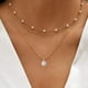 thumbnail image 2 of 2025 New Fashion Two layered Pearl Chain Necklace for Women Gold Color Metal Collar Jewelry Bijoux Gift, 2 of 4