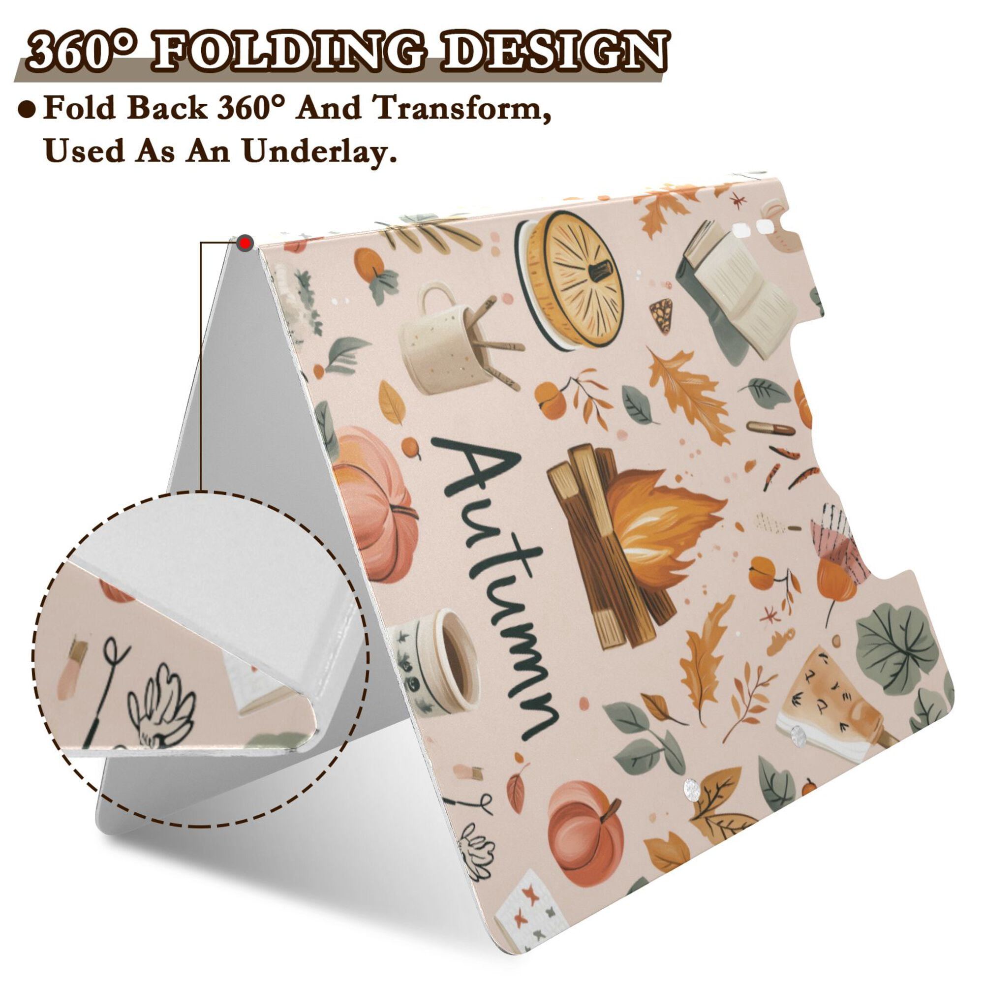 FORMRS A4 Clipboard Folder with Pen Holder Horizontal Foldable School Office Binder, Campfire Pattern