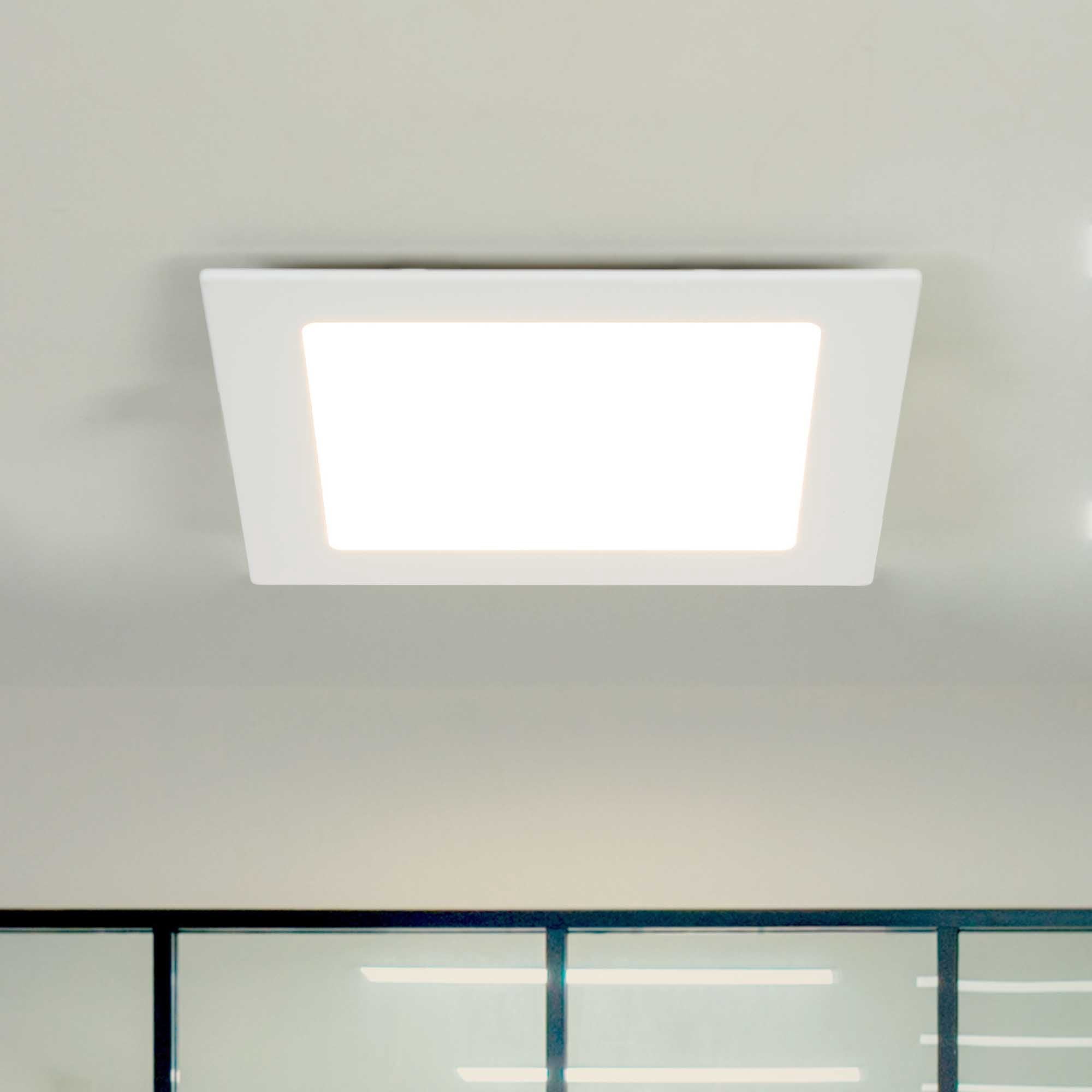 LNC 6 Inch Square LED Recessed Light,12W,3CCT,1100LM,Dimmable,Canless,Energy Star,ETL Listed,for Kitchen,Living Room,Bedroom