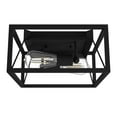 thumbnail image 2 of Hunter - Doherty 2-light Natural Black Iron, Medium Size Flush Mount Light, Dimmable, Industrial Style, Square Shaped, for Bedrooms, Dining, Living Rooms - 19410, 2 of 5