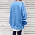 thumbnail image 5 of Women's Loose Casual Pullover Solid Color Sweatshirt, Simple Fall Winter Fashion with Comfort Fit and Soft Material for Everyday Use and Layering,Light Blue,M, 5 of 6