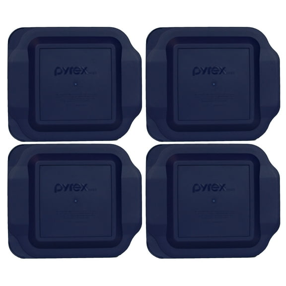 Pyrex 222-PC Blue Plastic Square Replacement Lid Cover (4-Pack)