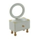 thumbnail image 1 of Espejo de maquillaje de escritorio con cajón, caja de almacenamiento de madera para dormitorio y baño. Espejo redondo, 1 of 9