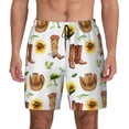 thumbnail image 2 of Picia Rustic Western Charm pattern Mens Swim Trunks with Compression Liner Stretch Beach Shorts Quick Dry with Zipper Pockets No-Chafing Board Shorts-Large, 2 of 9