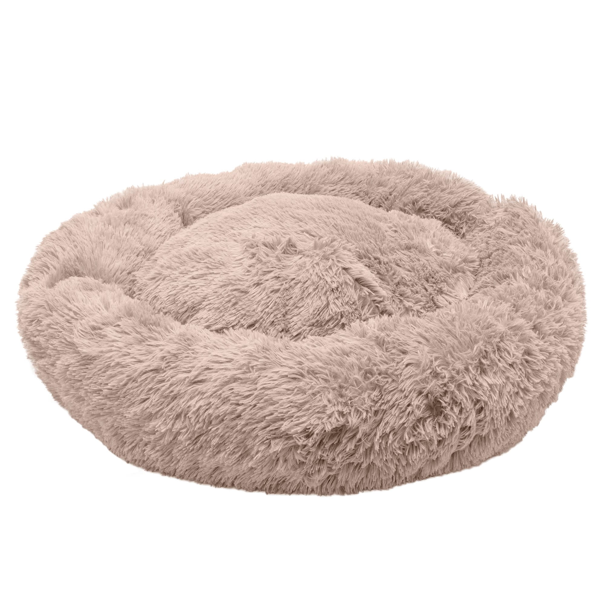 FurHavne Large Calming Cuddler Long Fur Donut Bed, 1 Count