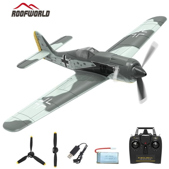 FW190 RC Plane 2.4G 4CH 6Axis Remote Control Airplane One Key Aerobatic RTF Fighter ﻿for Beginners
