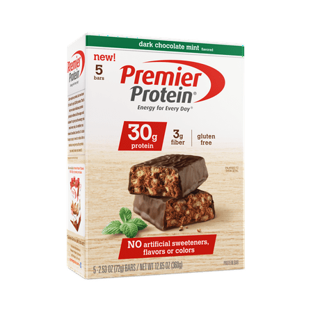 Premier Protein Bar, Dark Chocolate Mint, 30g Protein, 5 (Best Dark Chocolate Brands For Health)
