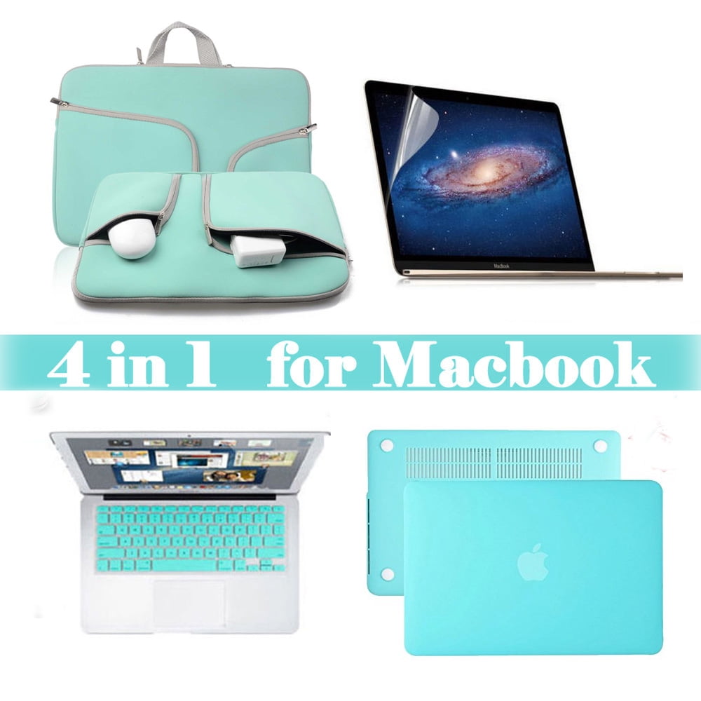 4 in 1 HOT BLUE Rubberized Case for Macbook Pro 13/" A1425 Retina+Key+LCD+BAG