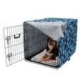 thumbnail image 2 of Modern Dog Crate Cover, Fashion Triangles Hexagons and Geometrical Shapes in Blue and White Colors Image, Easy to Use Pet Kennel Cover for Medium Large Dogs, 35" x 23" x 27", Multicolor, by Ambesonne, 2 of 6