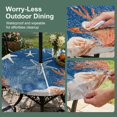 thumbnail image 5 of Round Outdoor Tablecloth with Umbrella Hole and Zipper, Navy Blue Coastal Tablecloth with Elastic Waterproof, Starfish Coral Nautical Summer Beach Ocean Patio Table Covers for 31" - 35" Pool Tables, 5 of 9
