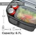 thumbnail image 5 of Tirrinia Insulated Lunch Box for Men Women, Leakproof Thermal Bento Lunch Bag Cooler Tote, Dual Compartment with Shoulder Strap, 10.3" x 7.5" x 8.6", Dark Gray, 5 of 8