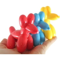 Set of 3 Mini Balloon Dog Crunchy Sand Filled Stress Ball - Cute Squishy Sensory Fidget Toy - Party Favors & Prizes
