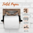 thumbnail image 5 of AAutumn Alley Farmhouse Bathroom Hardware Set, 3 Piece Rustic Wood & Galvanized Metal Bathroom Accessories – Towel Bar, Towel Ring & Toilet Paper Holder, Wall Mount, Brown, 5 of 8