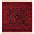 thumbnail image 1 of Unique Loom Tekke sur-Teint Torkaman Zone Tapis 5' x 5' Carré Rouge/noir, 1 of 2
