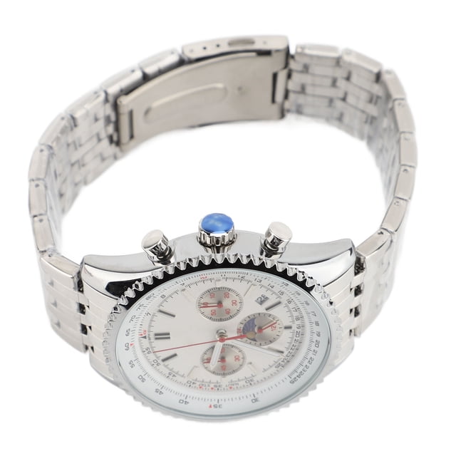Reloj Para Hombre, Reloj De Cuarzo Multifuncional Para Hombre A Prueba De Agua De 30 Metros Con Calendario Fase Lunar Para Uso Diario