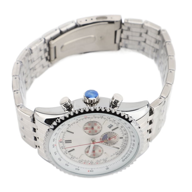 Reloj Para Hombre, Reloj De Cuarzo Multifuncional Para Hombre A Prueba De Agua De 30 Metros Con Calendario Fase Lunar Para Uso Diario