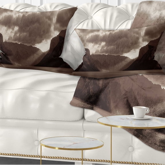 Designart Banff National Park Panoramic View - Landscape Printed Throw Pillow - 12x20