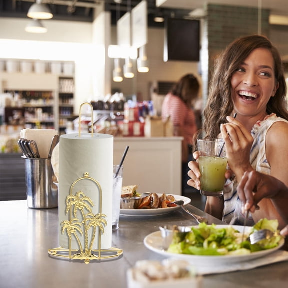 PBPBOX Farmhouse Paper Towel Holder Golden Iron 1Set