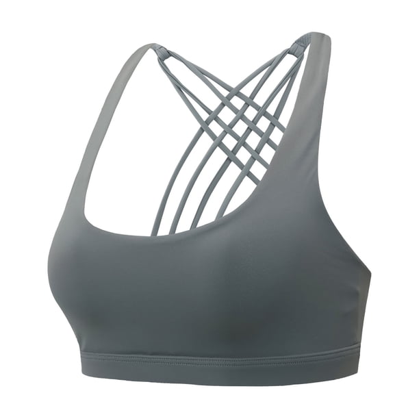 Sujetador deportivo clásico con espalda cruzada y sin aro de acero para mujer, ropa interior deportiva a prueba de golpes para yoga, correr, talla grande europea y americana