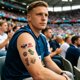 thumbnail image 5 of Tatuajes temporales para el día del partido de fútbol: pegatinas impermeables para la cara y el cuerpo para aficionados al deporte, decoraciones para animar a niños y adultos en fiestas en e, 5 of 6