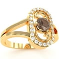 thumbnail image 2 of Split Band Smoky Quartz Diamond Cocktail Ring In 14k Yellow Gold, 2 of 6