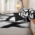 thumbnail image 5 of Homewish Abstract Spiral Zipper Twin Comforter Sets with Fitted Sheet and 2 Pillowcases,Contemporary Artwork Zipper Bedding Set,Black White,Black Reversible,4pcs, 5 of 8