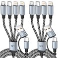 thumbnail image 1 of MPATIBY Cable de carga múltiple 4 en 2, doble IP, 1,5 m, paquete de 2, 1 of 7