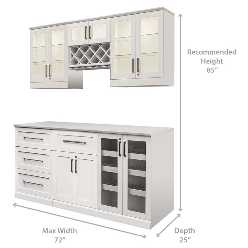 Newage Products Home Bar 21 In White Cabinet Set 5 Piece 62329 The Home Depot