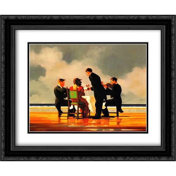 Elegy for a Dead Admiral 2x Matted 24x20 Black Ornate Framed Art Print by Jack Vettriano
