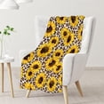 thumbnail image 2 of Sunflower Blanket - Soft, Plush & Warm - 80x60 Inches Twin Size Blanket for Bed, Couch - Brown Cute Throw Blanket Gifts for Girls, Women, 2 of 6