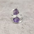 thumbnail image 4 of Natural Amethyst Ring, Rough Amethyst Gemstone Ring, Feb Birthstone, Double Stone, 925 Sterling Silver, Womens Ring, Christmas, Thanksgiving, Handmade, Statement Jewelry, Rough Gemstone Jewelry, 4 of 6