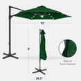 thumbnail image 3 of Best Choice Products 10ft 360 Rotating Cantilever Offset Hanging Market Patio Umbrella w/ Solar Lights - Green, 3 of 10